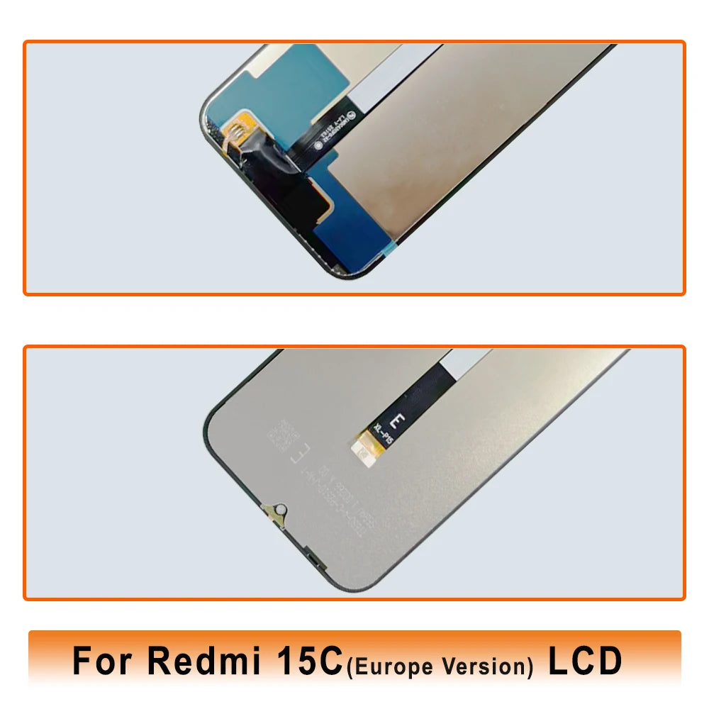 LCD nuovo al 100% testato per Xiaomi Redmi 15C versione europea, gruppo digitalizzatore touch screen LCD con telaio, parti di ricambio per riparazione.