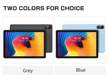 Tablet Android da 10.1" con Processore Octa-core, 16GB (4+12GB Virtuali) di RAM, 64GB di ROM, Schermo Touch HD IPS, Wi-Fi 6, BT 5.0, Doppia Fotocamera