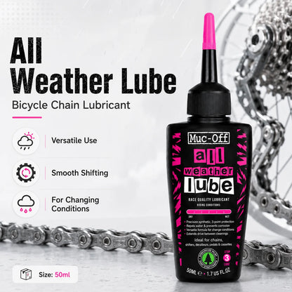 Lubrificante per Catene Muc-Off 50ml, per Uso a Secco o Bagnato, Adatto a Tutte le Condizioni Atmosferiche, Riduce l'Attrito e Garantisce Cambi Fluidi per Biciclette da Strada e MTB