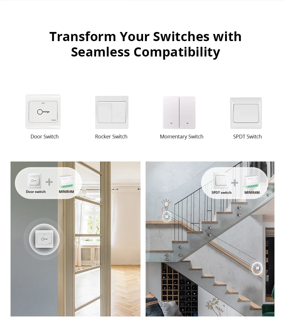 SONOFF MINI R4 Matter MINIR4M Matter Relè Sonoff Mini R4 Extreme Wifi Smart Switch Matter Alice Smart Home Control Alexa Google