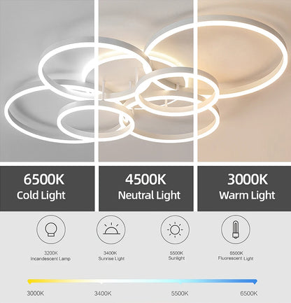 Lampadario a LED, Luci da Soffitto Moderne ad Anello in Acrilico, Illuminazione Intelligente per Hotel, Lobby, Soggiorno