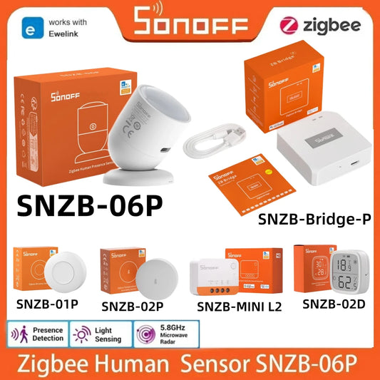 Sensore di Presenza Umana Zigbee SONOFF SNZB-06P, SNZB-03P, SNZB-04P, SNZB-02D, Interruttore SONOFF SNZB-02P, SONOFF Bridge Pro