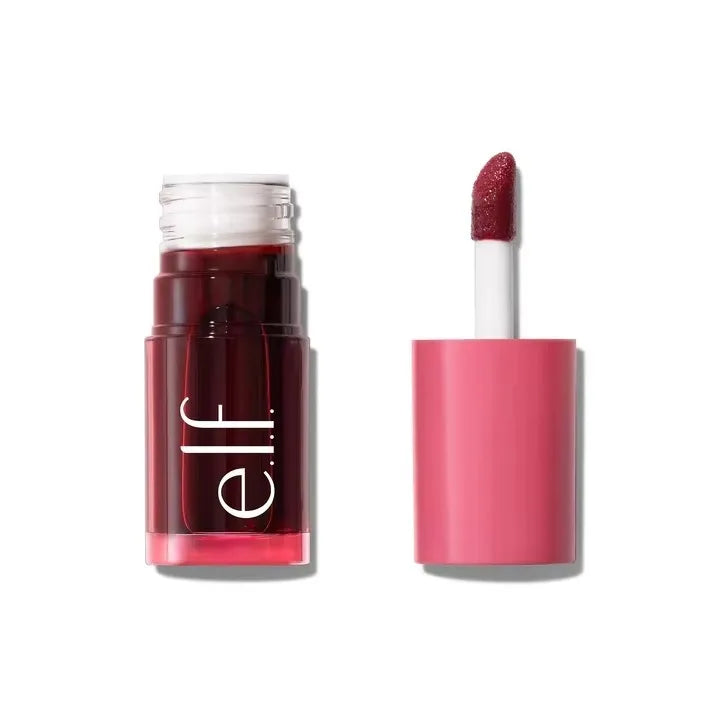 Balsamo labbra alla frutta Elf, nuovo, balsamo labbra e guance a doppio uso, fard liquido in polvere, fondotinta liquido satinato e primer verde e rosa, cosmetici