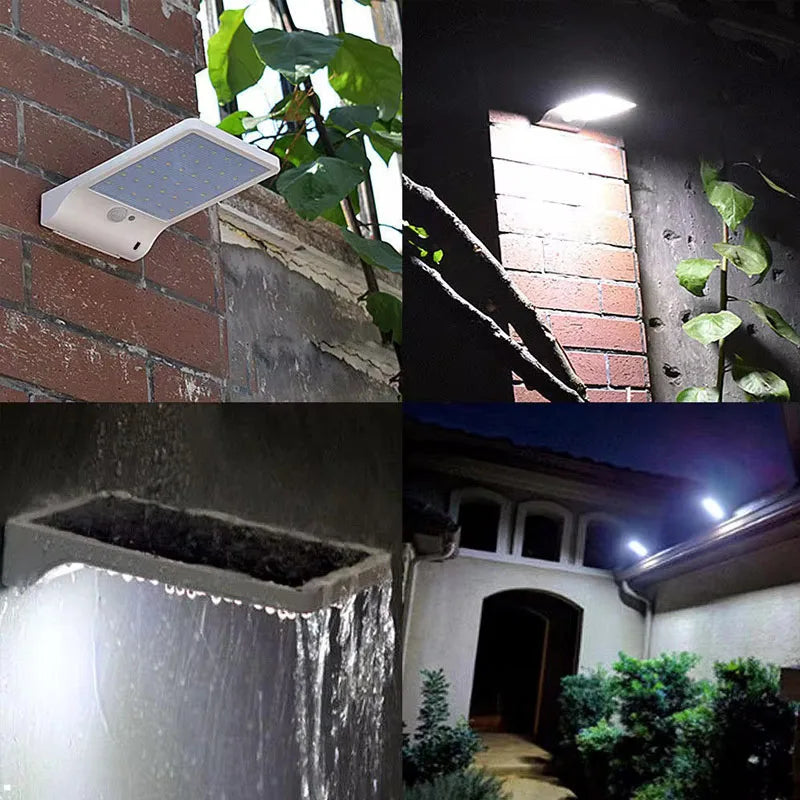 48 led luci da parete stradali solari 450LM 3.5W led sensore PIR di movimento solare luci DIM in alluminio con telecomando per garage da giardino