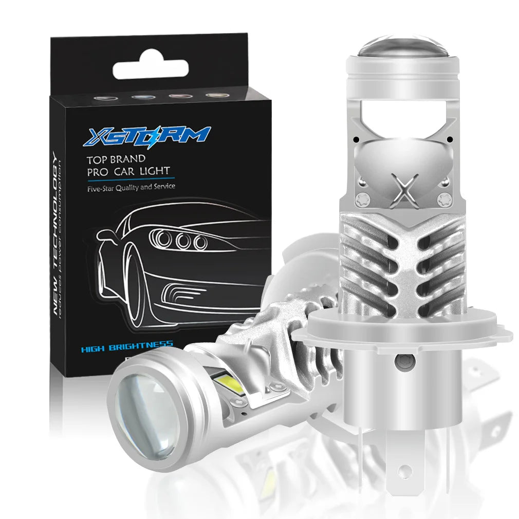 XSTORM H7 Lente per proiettore a LED 100W 30000LM doppia lente H7 Faro Canbus Auto H4 Lampadine a LED Turbo Lampada Luci per moto ﻿
