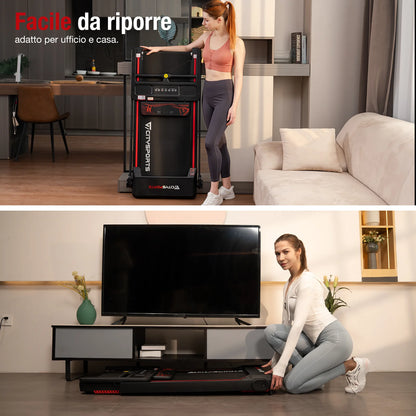 CITYSPORTS PRO Tapis Roulant, Tapis Roulant con Inclinazione del 7,7%, Tapis Roulant Pieghevole, Tapis Roulant con APP e Bluetooth per Uso Domestico e in Ufficio, Tapis Roulant da 2,0 HP, 12 Km/h, 120 Kg