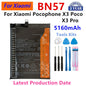 100% batteria originale BN57 5060mAh per batterie di ricambio per telefono Xiaomi Pocophone X3 Poco /X3 Pro
