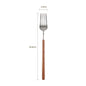 Set di posate di lusso leggero per hotel in acciaio inossidabile con manico in palissandro vintage, coltello da bistecca, forchetta e cucchiaio