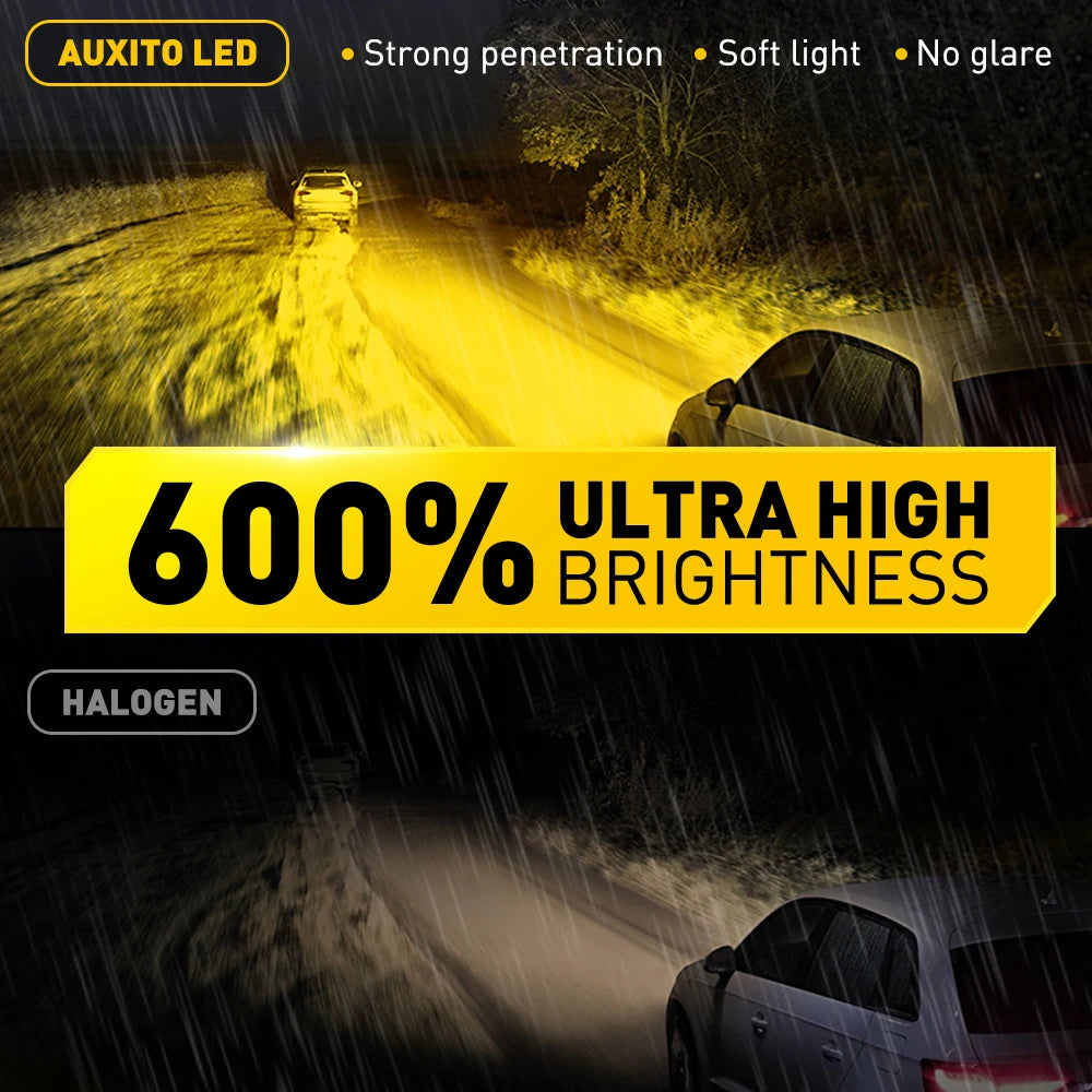 AUXITO 2 pz CANBUS H8 H11 LED fendinebbia lampadine H9 H16JP 9005 HB3 9006 HB4 3000K ambra giallo Led Daytime Running Driving Lamp