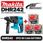 Trapano perforatore rotante SDS Plus Makita DHR242 18V LXT, senza spazzole, a batteria, capacità 24mm per calcestruzzo, 4700 IPM 2.0J, utensile elettrico professionale a 3 modalità, compatibile con BL1860B BL1850B BL1815, s