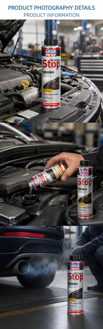 LIQUI MOLY 8901 Oil Smoke Stop 300ml Additivo per Olio Motore Riduttore di Fumo Blu per Motori a Benzina e Diesel