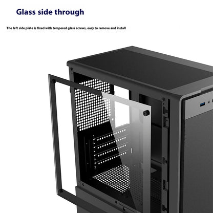 Case PC Power Train Flying MATX Mini-ITX con Alimentatore SFX/ATX, Chassis Desktop Portatile con Porta USB e Pannello in Rete Metallica