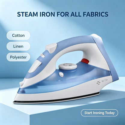 Ferro da Stiro a Vapore 2200W con Piastra in Ceramica, Funzione di Auto-Pulizia, Serbatoio d'Acqua da 170ml per Rimozione Pieghe da Tessuti e Vestiti, Elettrodomestico