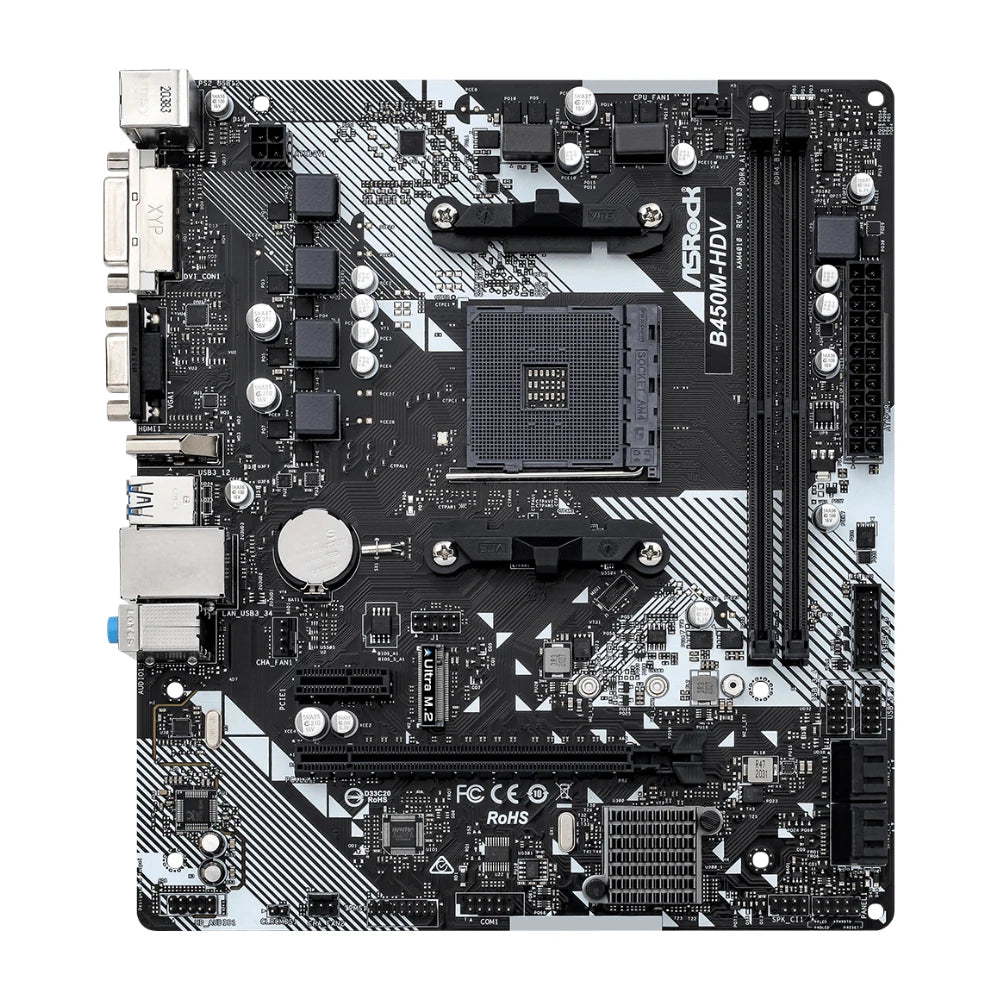 ASROCK B450M-HDV R4.0 AMD B450 Scheda madre AM4 Supporto Ryzen 5 5600 5500 Ryzen 7 5700G 3700X 3 3200G CPU DDR4 M.2 HDMI Micro ATX