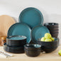 Set di piatti in ceramica PLAYB, 18/24 pezzi, con smalto reattivo, set di stoviglie in gres, comprensivo di 6 piatti da portata, 1 piatto da dessert e 1 ciotola per cereali.