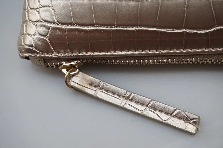 Borsa Clutch da Donna in Pelle PU Effetto Coccodrillo, Pochette da Sera a Busta, Nuova Collezione 2026, Borsa a Mano Femminile, Pochette da Donna