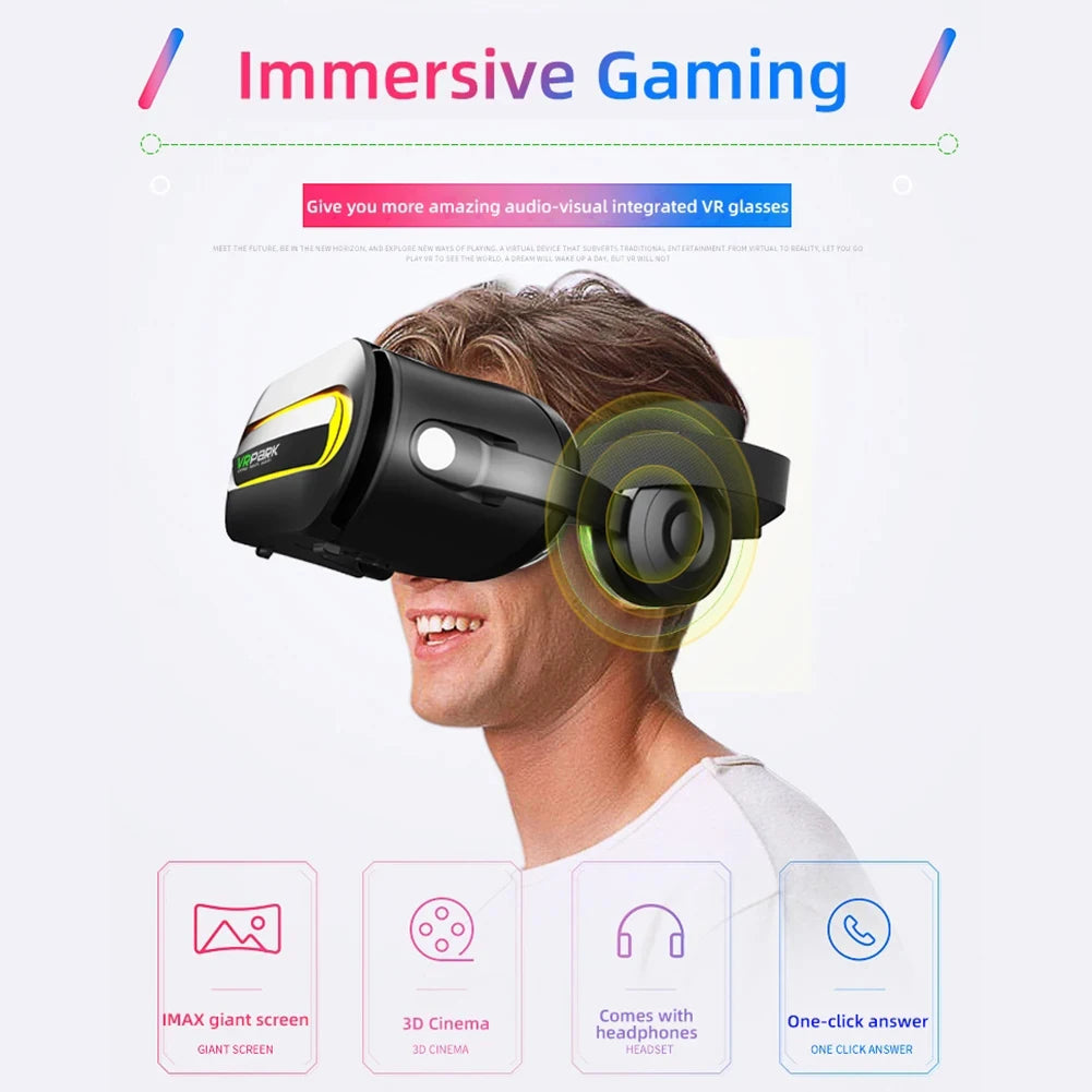 Occhiali VR Realtà virtuale Casco per telefono 3D Cuffie Lenti Occhiali Dispositivo Viar Smartphone intelligente Gioco cellulare Set di visualizzatori video mobili
