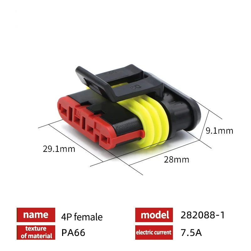 20/50/100 Set 1.5 Serie AMP Automobile Connettori 1/2/3/4/5/6 Pin Super Sigillo Impermeabile Cavo Elettrico connettore PA66 Nylon