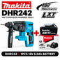 Trapano perforatore rotante SDS Plus Makita DHR242 18V LXT, senza spazzole, a batteria, capacità 24mm per calcestruzzo, 4700 IPM 2.0J, utensile elettrico professionale a 3 modalità, compatibile con BL1860B BL1850B BL1815, s