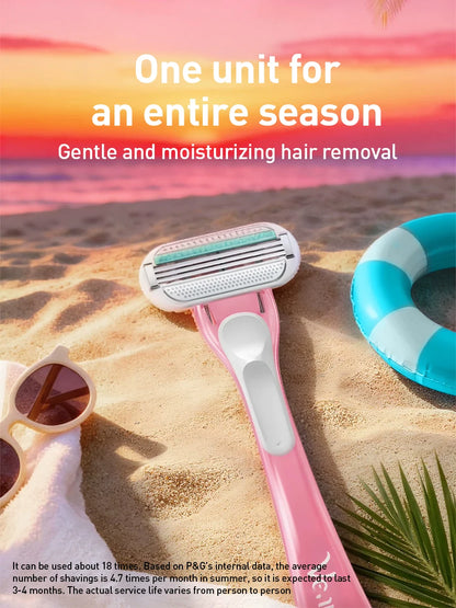 Rasoio Gillette Venus Tropical Mini Rosa con Striscia Lubrificante CloudSense e 3 Lame Flottanti per una Rasatura Liscia (1 Pezzo)