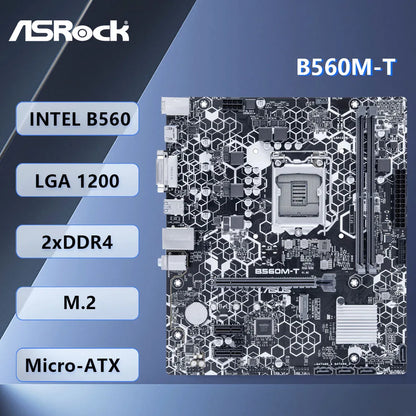 Scheda Madre ASUS B560M-T Intel B560 LGA1200 DDR4 M.2 Supporto CPU Core I3-10100F Core I3-10300 Core I5-11500 Core I7-10700