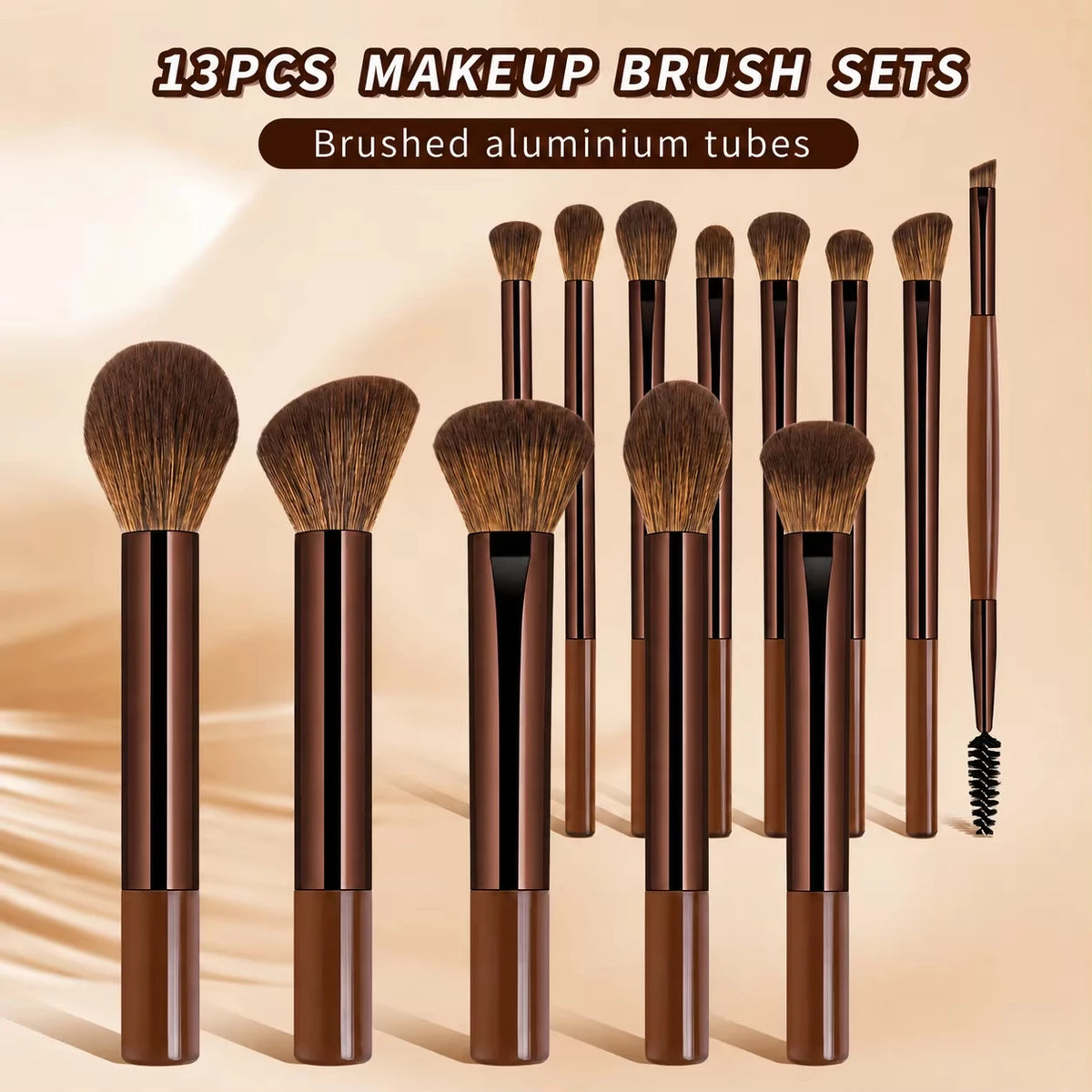 Set di Pennelli, Include 14 Pennelli per il Trucco + 1 Borsa per il Trucco + 2 Spugne per il Trucco, Contiene Pennello per Fondotinta, Pennello per Blush