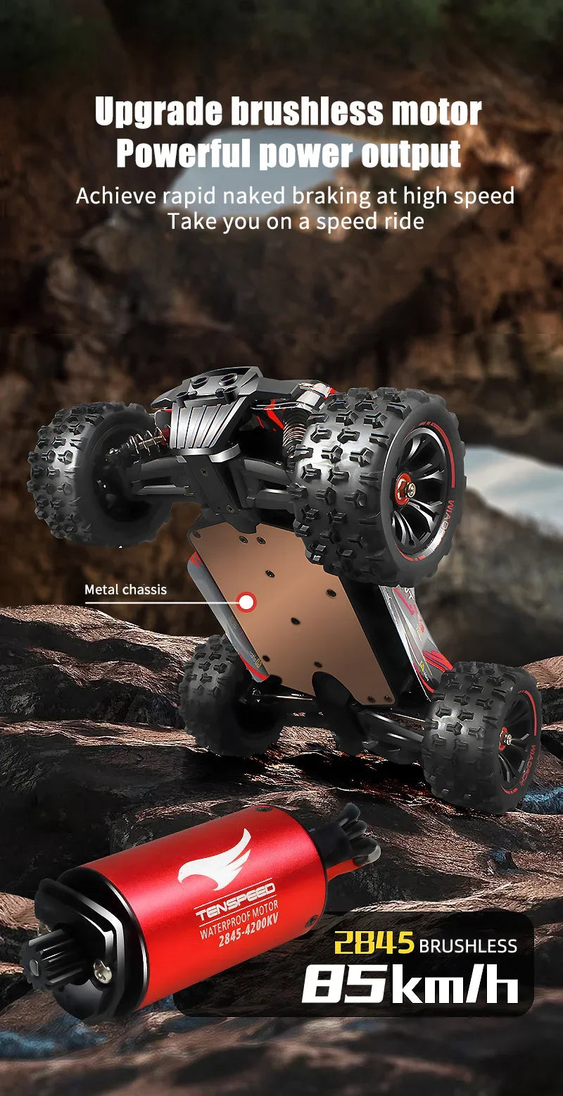 1:14 85KM/H o 50KM/H 4WD RC Auto con telecomando a LED Camion Drift Monster 4x4 ad alta velocità per bambini Vs Wltoys 144001   Giocattoli