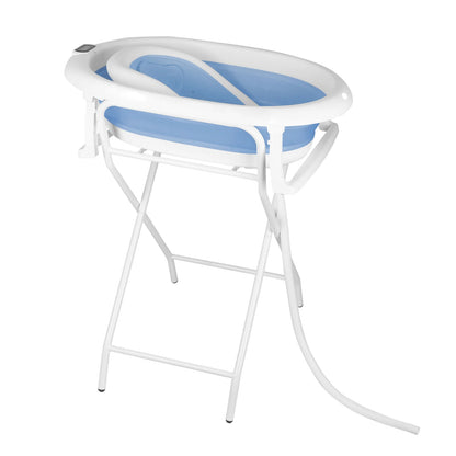 Vasca da bagno pieghevole per neonati con supporto – Vasca da bagno XXL per neonati con supporto, termometro 2.0, sedile da bagno e sistema di drenaggio – Perfetta per la doccia – Dalla nascita ai 3 anni – Ideale come