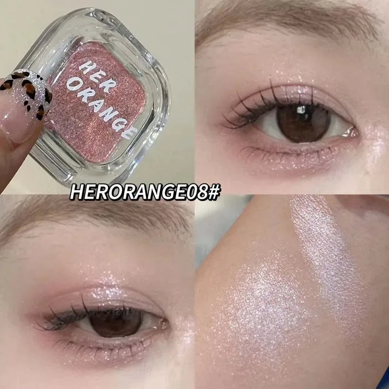 Palette Ombretto Monocromatico Rosso Marrone, Eyeliner in Polvere, Rosso Corallo Opaco Setoso, Eyeliner Effetto Baco, Impermeabile, Trucco Aegyo-sal