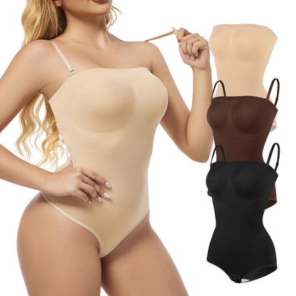 Tuta senza spalline da donna Shapewear Nuovi slip sexy Body Butt Lifter Compressione Vita Trainer Push Up Backless Shaper