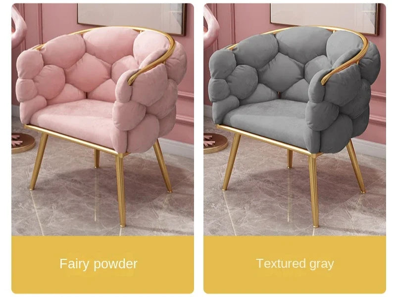 Poltrone di lusso nordiche design Velluto singolo Sedia da caffè rilassante soggiorno INS Sedia per trucco pane balcone Mobili moderni