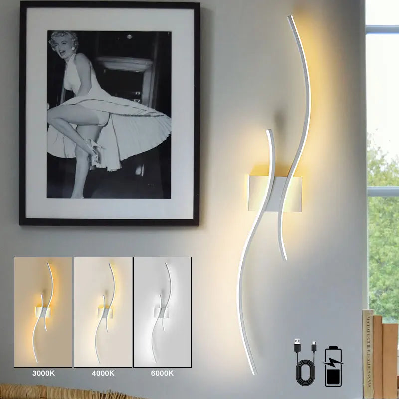 Lampade da parete a LED con batteria ricaricabile senza fili Sconce da parete per camera da letto Luci da parete dimmerabili touch 3CCT con corridoio telecomandato