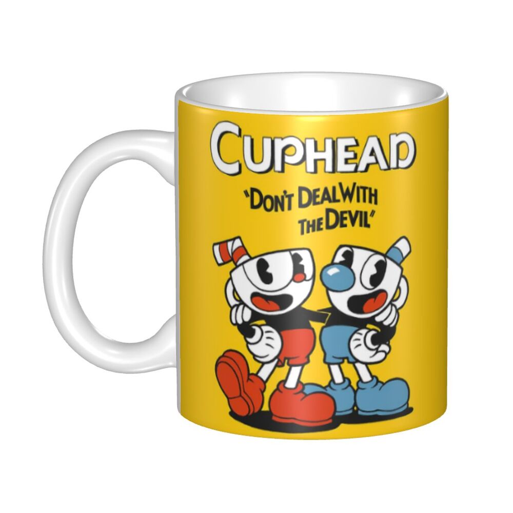 Tazze da caffè personalizzate CupHead e MugMan personaggi dei videogiochi elettronici fai da te tazza da tè al latte in ceramica
