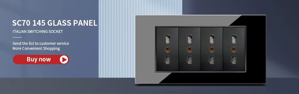 DELEFU Presa a Muro in Vetro Temperato Nero con USB Type-C per Ricarica Rapida, Interruttore Schuko, TV Sat, Telefono, Campanello, Italia/Cile