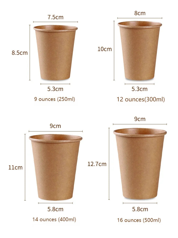 100/200 pezzi bicchieri di carta usa e getta 250ml bicchieri di carta tinta unita tazza di caffè tazza di latte tazza di carta per forniture per feste calde
