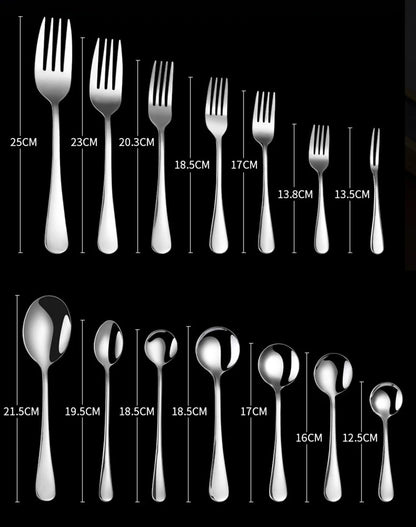 Set di posate da 24 pezzi in acciaio inossidabile, set di stoviglie, cucchiaio e forchetta, coltello, forchetta, cucchiaio da dessert, cucchiaio da tè