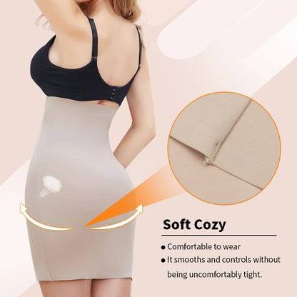 Sottogonna antiscivolo sopra il ginocchio Mezze sottoveste per abiti Shapewear Body Shaper Nuova gonna corta liscia per la biancheria intima con controllo della pancia