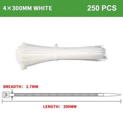 250/1000PCS fascetta in Nylon di plastica autobloccante bianca 3*100 3*150 4*200 fascetta fermacavo anello di fissaggio fascette fascette in Nylon