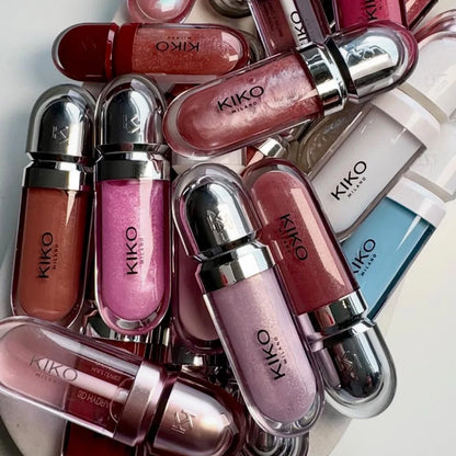 KIKO Milano 3D Hydra Lip Glass, rossetto effetto labbra in vetro, volumizzante, non appiccicoso, con finitura a specchio, colore applicabile in strati, resistente all'acqua, idratante, a lunga tenuta.