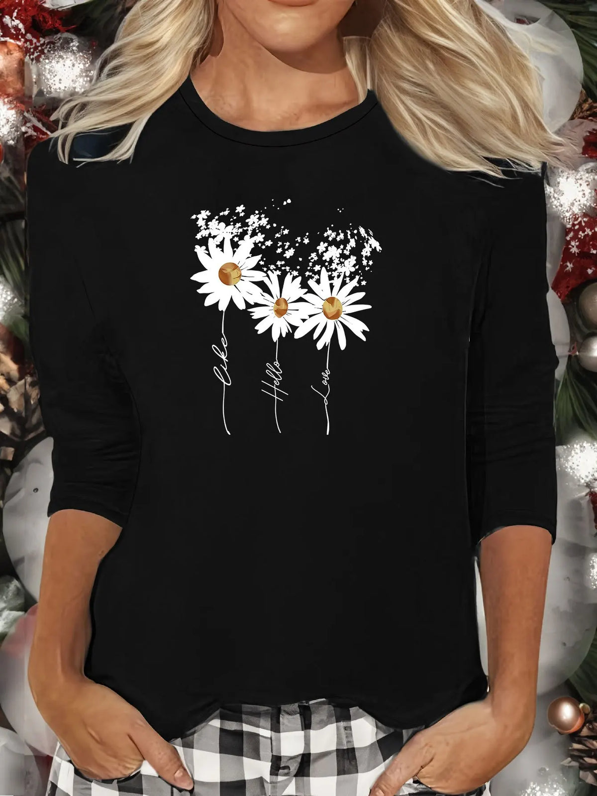 T-shirt da donna in 100% cotone, modello slim, a maniche lunghe, top bianco sottile, maglietta da donna