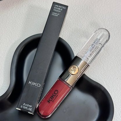 Lucidalabbra KIKO Unlimited Double Touch 16H a lunga tenuta, resistente ai baci, non appiccicoso, impermeabile, effetto specchio, trucco labbra color latte e tè, novità