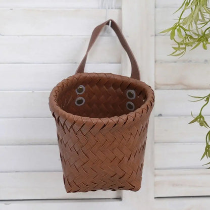 Cesto da parete in plastica, decorativo, intrecciato a mano, per conservare verdure e frutta, contenitore salvaspazio per uova e frutta.
