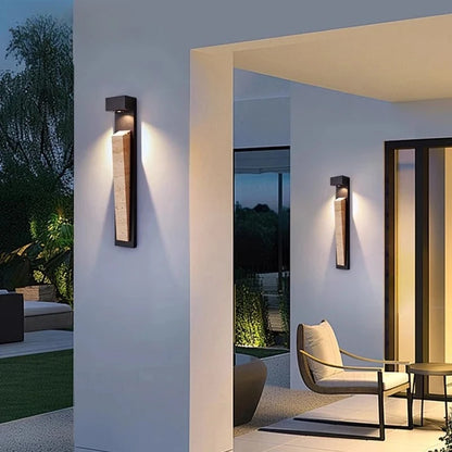 Lampada da Parete per Esterni in Pietra Naturale IP65 Resistente alle Intemperie, Illuminazione Impermeabile per Giardino, Portico, Balcone, Villa e Patio
