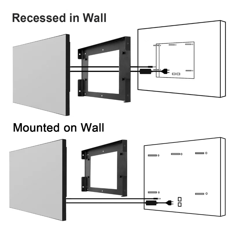 Souria Specchio Intelligente Android con Touchscreen da 22 Pollici, Televisore LED per Bagno e SPA, FHD, Sintonizzatore DTV, DVB, Cucina