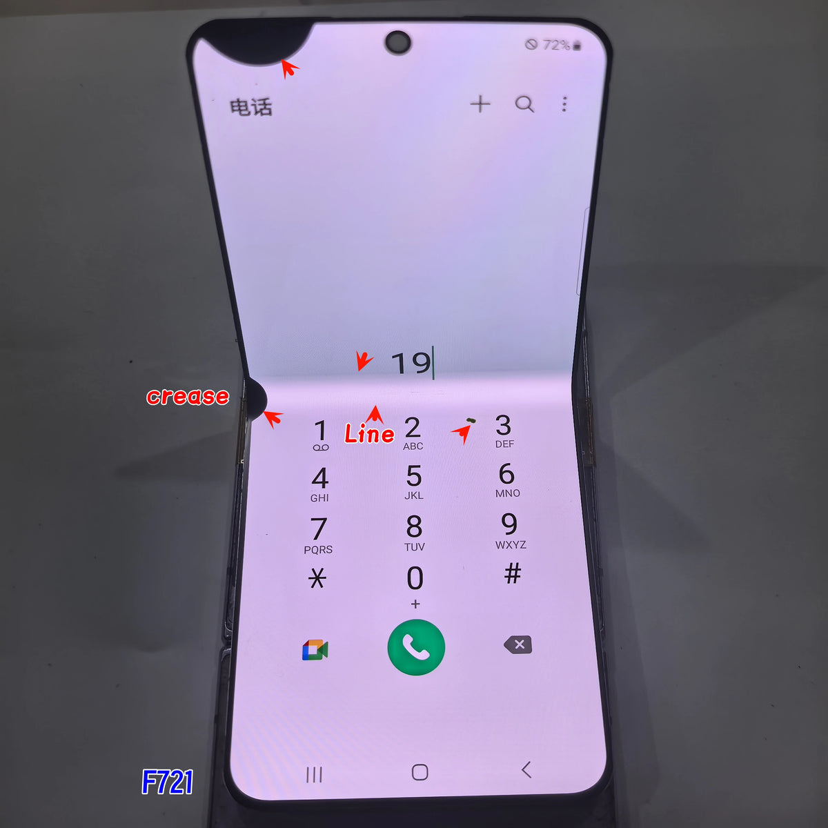 Display LCD Super AMOLED da 6.7'' 100% Testato per Samsung Z Flip 4 SM-F7210 F721 F721W F721U, Schermo Touch Sostitutivo Con Difetti