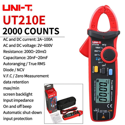 UNI-T Pinza amperometrica UT201 UT202 UT202A UT203 UT204 Plus Tester digitale Voltmetro professionale Pinza Amperometro Multitester elettrico