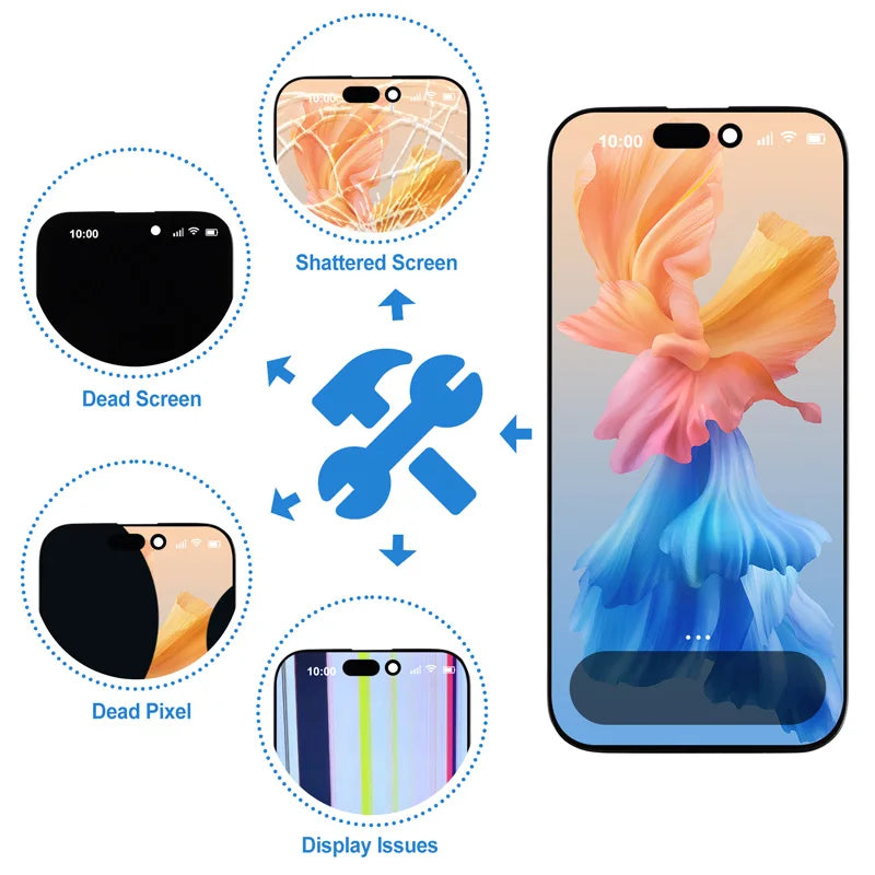 Display Premium Testato al 100% per iPhone 16 Pro, Ricambio Schermo LCD Touch con 3D Touch A3293 A3083 A3292 A3294