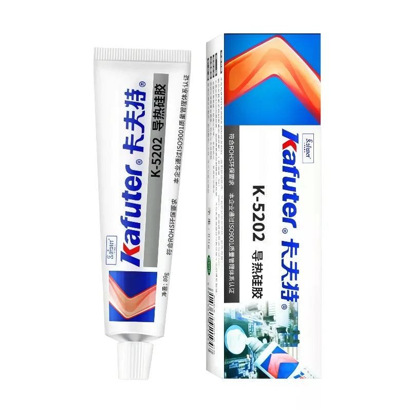 Pasta Termica in Silicone KAFUTER K-5203 K5204 K5205 K5207, Composto Conduttivo ad Alta Temperatura per Dissipatori di Calore ed Elettronica