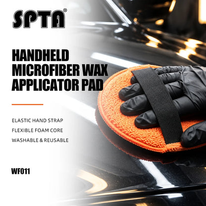 SPTA Tamponi Applicatori in Microfibra da 5 Pollici (125mm) con Fascia Elastica per Lucidatura e Pulizia Auto