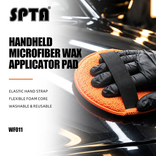 SPTA Tamponi Applicatori in Microfibra da 5 Pollici (125mm) con Fascia Elastica per Lucidatura e Pulizia Auto